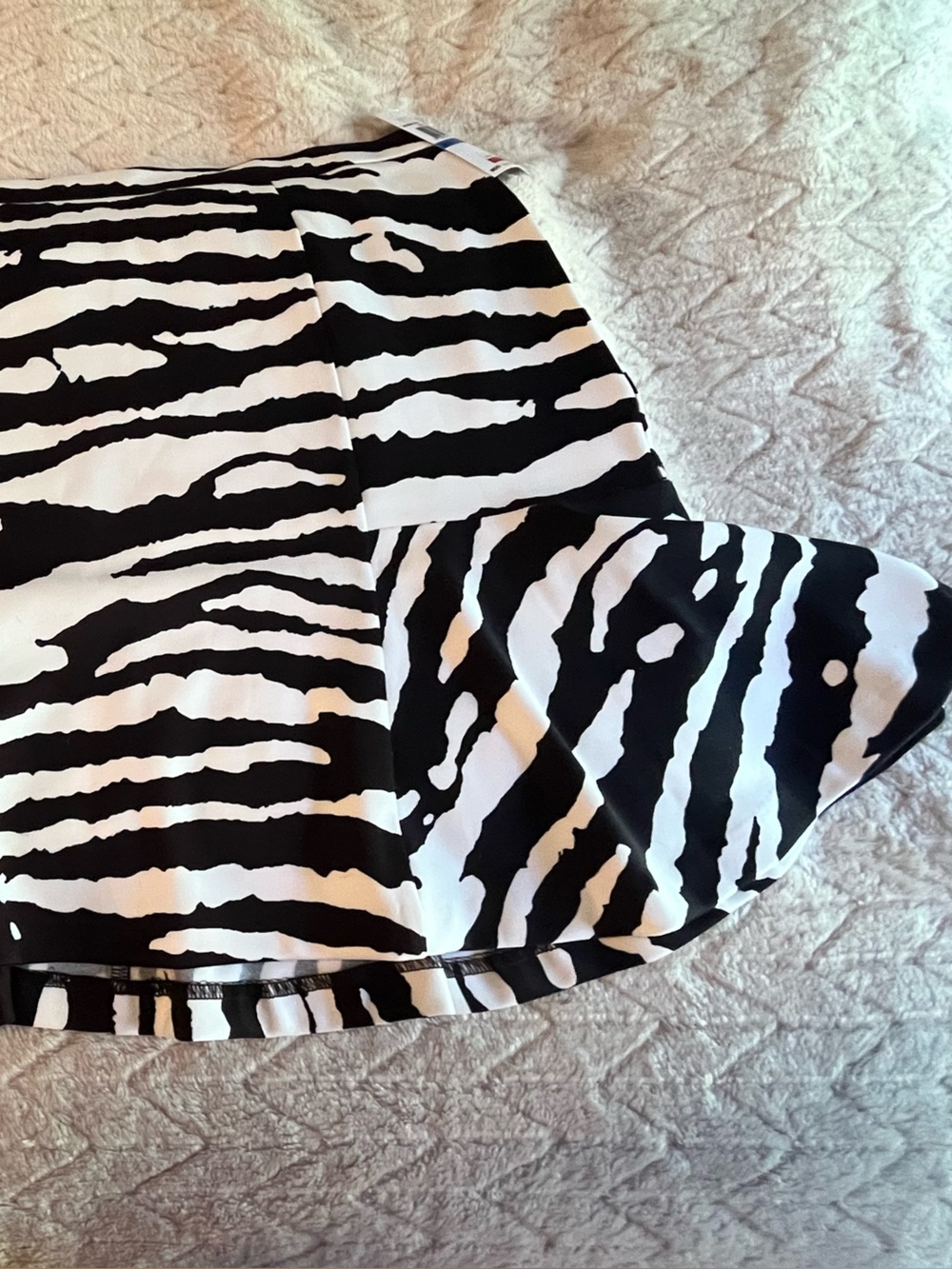 Black & White Zebra Print Flared Skirt